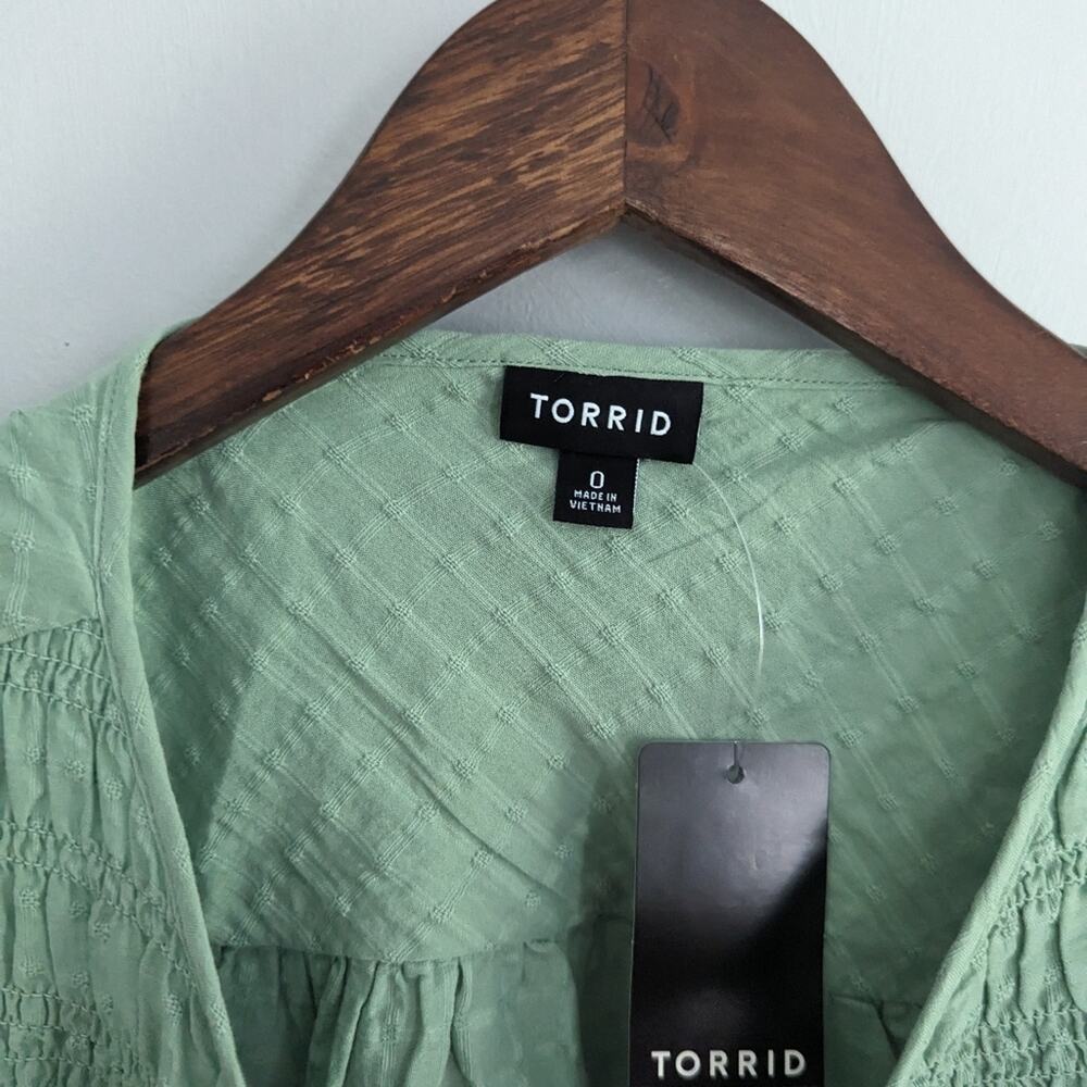 Torrid Flutter Sleeve Smocked Blouse 12 Large 0 - Picture 5 of 5